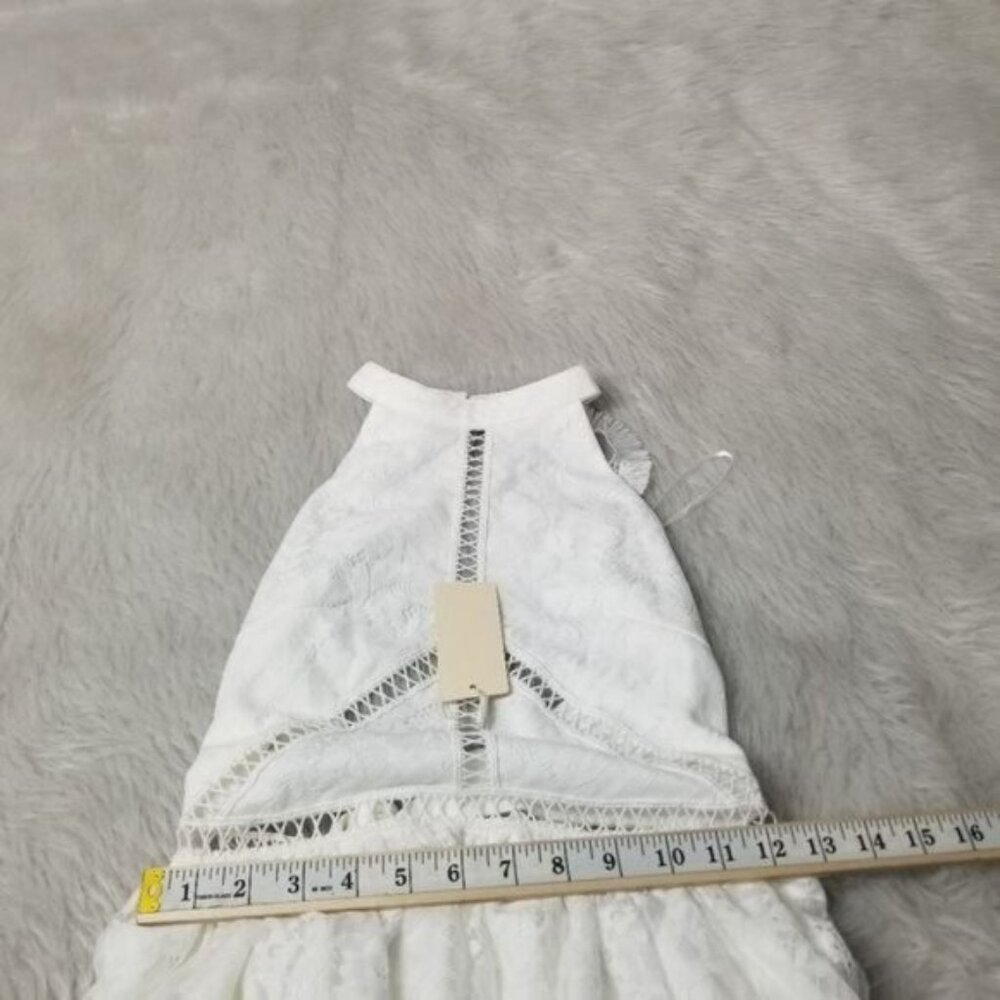 Twosisters The Label White Tory Lace Mini Halter Sleeveless Dress 2 - Picture 7 of 10